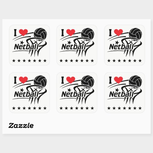 Netball, I Love Netball, Sticker (Vel)