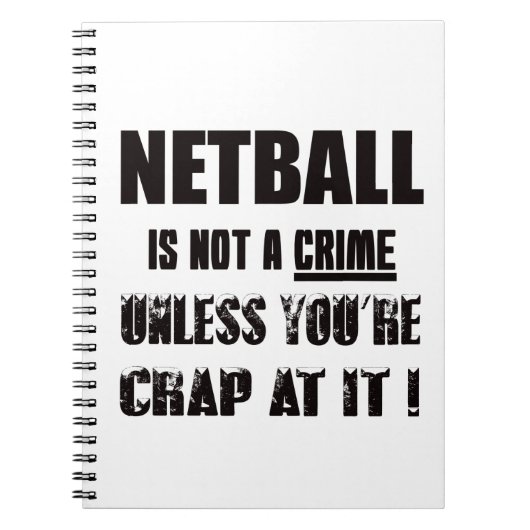 Netball is geen misdaad notitieboek (Voorkant)