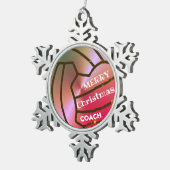 Netball Kerstmis Tin Sneeuwvlok Ornament (Rechts)