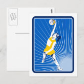 netball player die de bal vangt briefkaart (Voorkant / Achterkant)