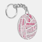 Netball Posities Typografie Ball Design Sleutelhanger (Voorkant Links)