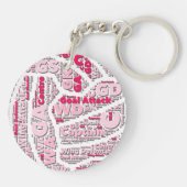 Netball Posities Typografie Ball Design Sleutelhanger (Achterkant)