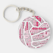 Netball Posities Typografie Ball Design Sleutelhanger (Voorkant)