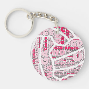 Netball Posities Typografie Ball Design Sleutelhanger
