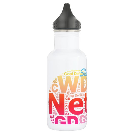 Netball Posities Typografie Design Waterfles (Links)