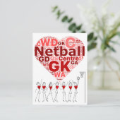 Netball Posities Typografie Hartontwerp Briefkaart (Staand voorkant)