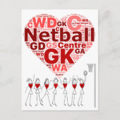 Netball Posities Typografie Hartontwerp Briefkaart (Voorkant)
