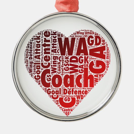Netball Positioneerontwerp Metalen Ornament (Voorkant)