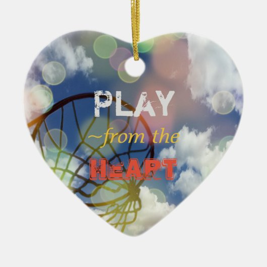 Netball Positionering Hartcitaat Keramisch Ornament (Voorkant)