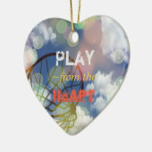 Netball Positionering Hartcitaat Keramisch Ornament (Links)