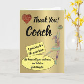 Netball Quote Coach Bedankt Kaart (Gele Bloem)