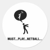 Netball Ronde Sticker (Voorkant)