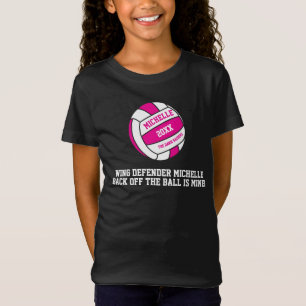 Netball roze witte voorvechter t-shirt