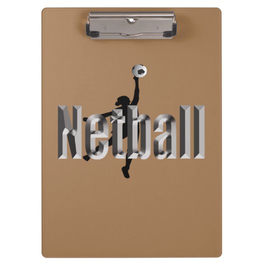 Netball speler en dimensionale naam, klembord (Voorkant)