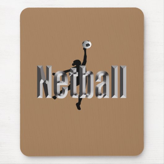Netball speler en dimensionale naam, muismat (Voorkant)