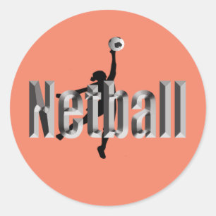 Netball speler en dimensionale naam, ronde sticker