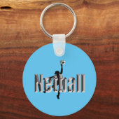 Netball speler en dimensionale naam, sleutelhanger (Voorkant)