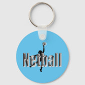 Netball speler en dimensionale naam, sleutelhanger (Achterkant)