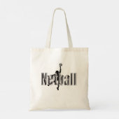 Netball speler en dimensionale naam, tote bag (Achterkant)