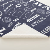 Netball speler krijtbord stijl sherpa deken (3/4)