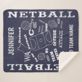Netball speler krijtbord stijl sherpa deken (Voorkant (horizontaal))