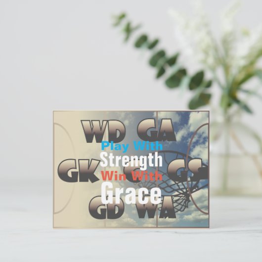 Netball speler posities met offerte briefkaart (Staand voorkant)