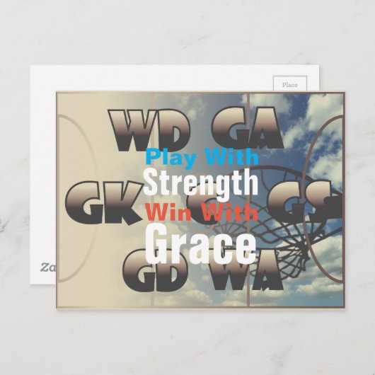 Netball speler posities met offerte briefkaart (Voorkant / Achterkant)