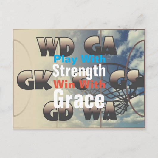 Netball speler posities met offerte briefkaart (Voorkant)