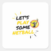 Netball-speler Vierkante Sticker (Voorkant)