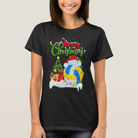 Netball Sports   Xmas Decoration Santa Netball Chr T-shirt (Voorkant)