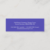 Netball sportspeler: blauw wit mini visitekaartje (Achterkant)