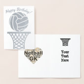 Netball thema bal ontwerp Happy Birthday Folie Kaarten (Display)
