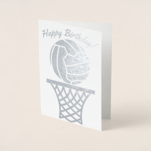 Netball Thleed Ball Design Happy Birthday Folie Kaarten