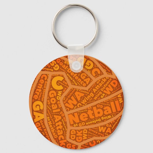 Netball THMED Oranje Ball-ontwerp Sleutelhanger (Voorkant)