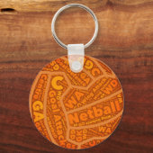 Netball THMED Oranje Ball-ontwerp Sleutelhanger (Voorkant)