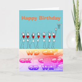 Netballers met het thema Happy Birthday Kaart