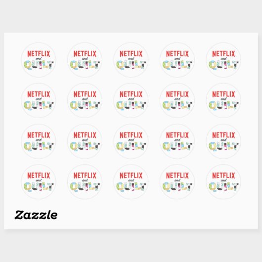 Netflix en Quilt Sticker - Grappig Quilter cadeau (Vel)