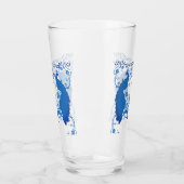 Netgehuwde Elegante Blauwe Pauw Pintglas Glas (Links)