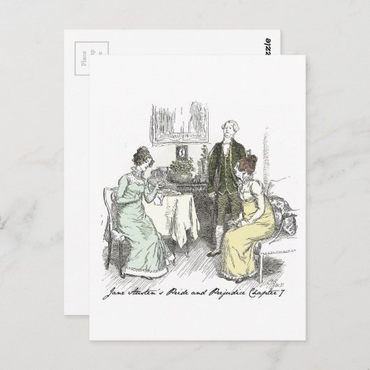 Netherfield Notes - Jane Austen Pride & Prejudice Briefkaart (Voorkant / Achterkant)
