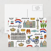 Netherland Doodle Pattern Briefkaart (Voorkant / Achterkant)