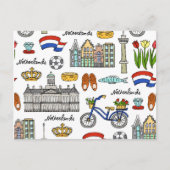 Netherland Doodle Pattern Briefkaart (Voorkant)