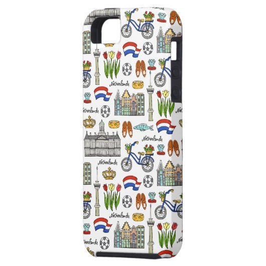 Netherland Doodle Pattern Case-Mate iPhone Case (Achterkant Links)