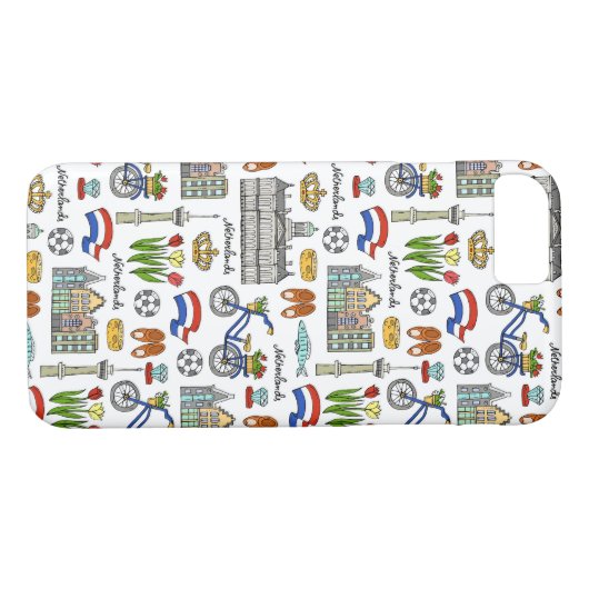 Netherland Doodle Pattern Case-Mate iPhone Case (Achterkant (Horizontaal))
