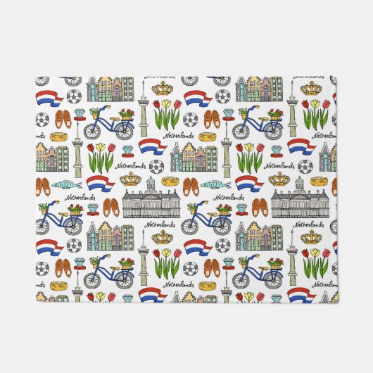 Netherland Doodle Pattern Deurmat (Voorkant)