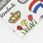 Netherland Doodle Pattern Fleece Deken (Hoek)