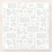 Netherland Doodle Pattern Glazen Onderzetter (Achterkant)