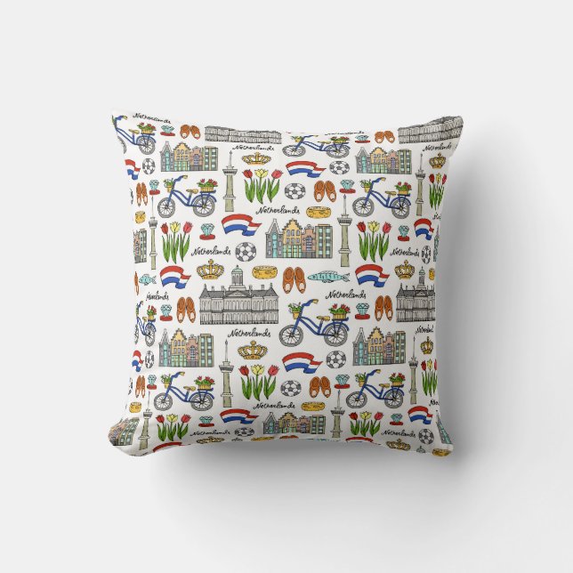 Netherland Doodle Pattern Kussen (Voorkant)