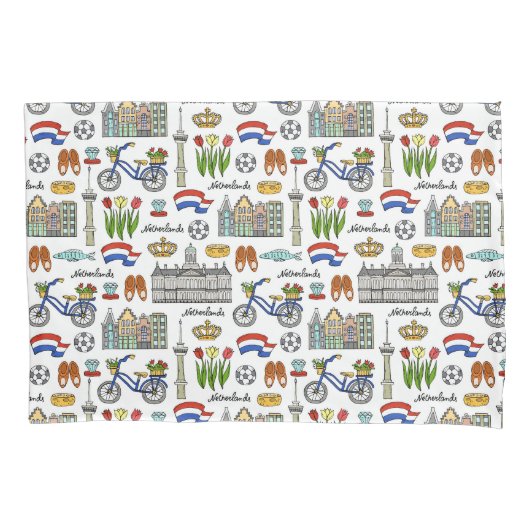 Netherland Doodle Pattern Kussensloop (Voorkant-Links)