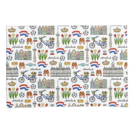 Netherland Doodle Pattern Kussensloop (Voorkant-Rechts)