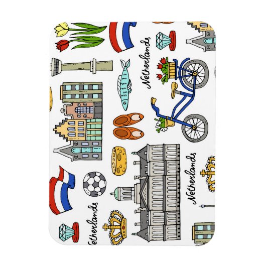 Netherland Doodle Pattern Magneet (Verticaal)